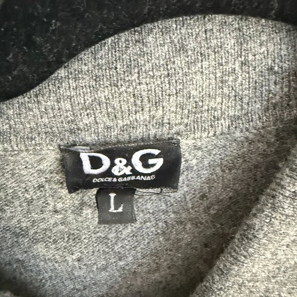 D&G Dolce & Gabbana Men's Wool Sweater – Argyle Patchwork Design – Size L - Picture 3 of 7